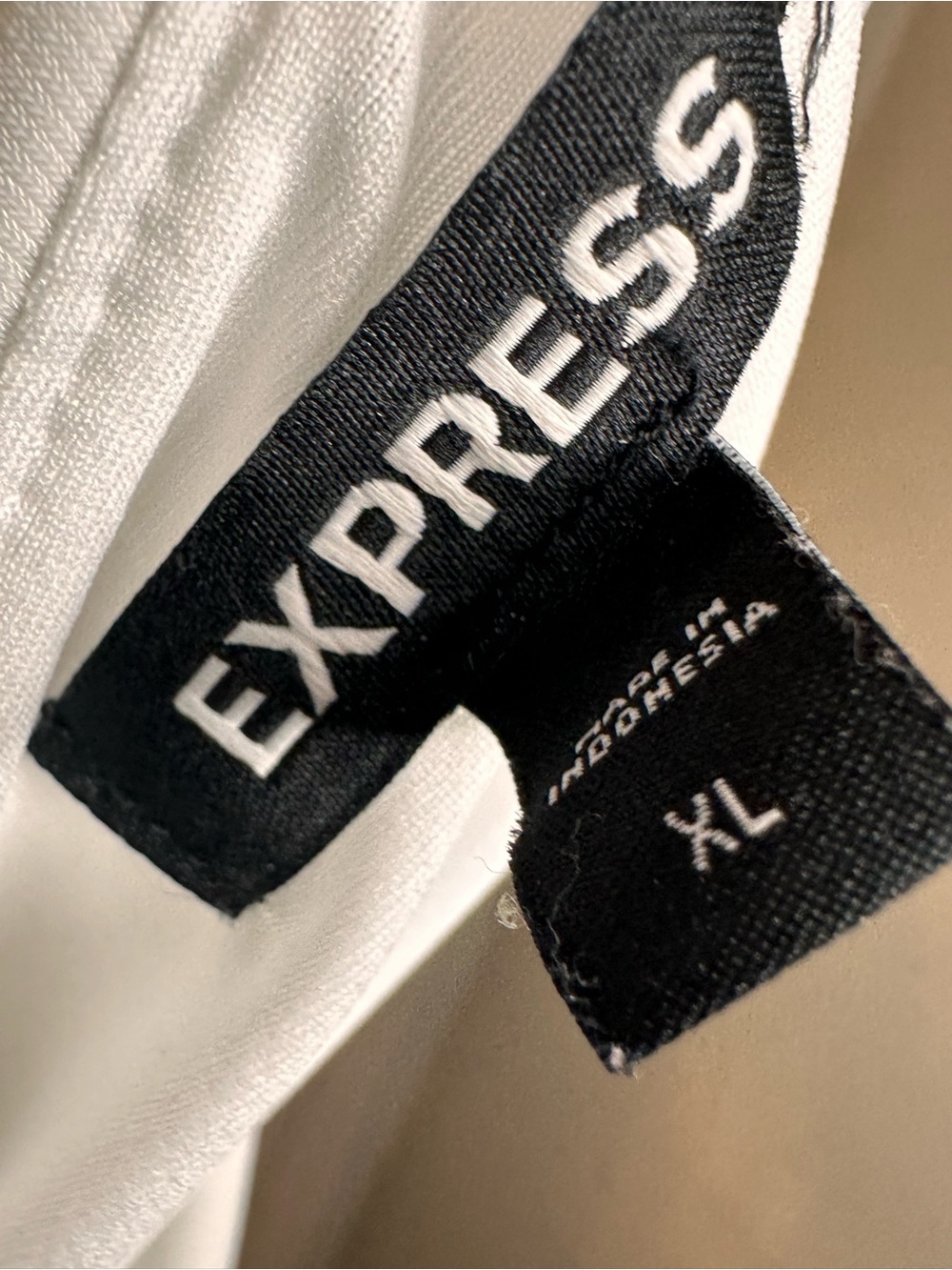 EXPRESS White Draped V-Neck Halter Tank Top - Picture 3 of 3